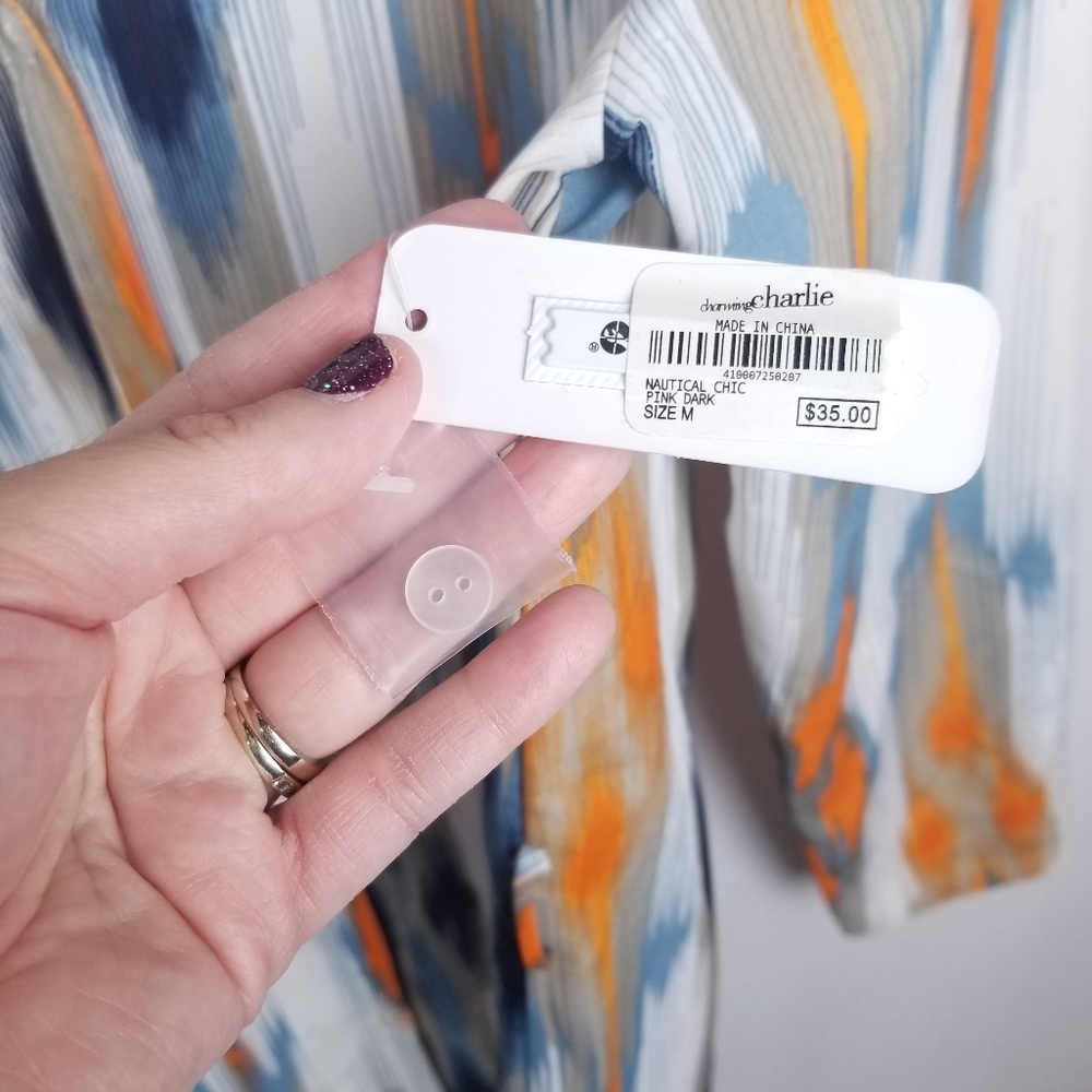 Charming Charlie New Ikat Tunic Shirtdress Med - Picture 3 of 8